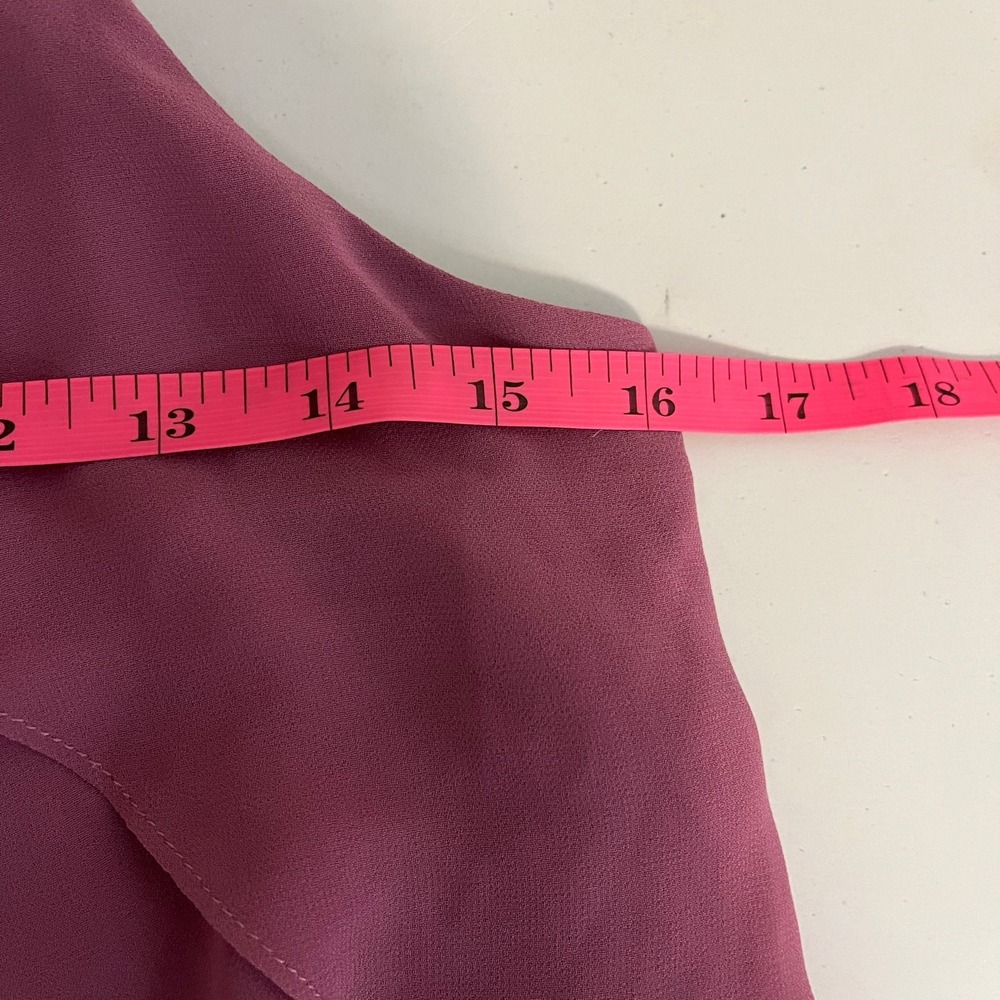 Lauren Ralph Lauren Plum‎ Purple Chiffon Tiered Ruffle Halter Shift Dress 0 - Picture 6 of 7